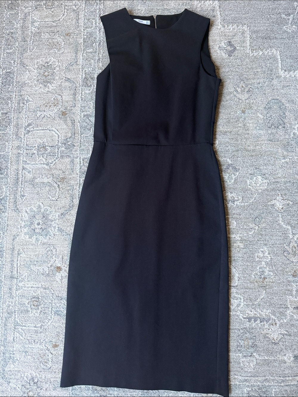 Mango Classic Black Sleeveless Sheath Dress